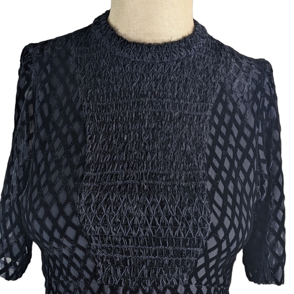 Maje Embossed Black On Black Dress, Sz 1/S, EUC - Picture 1 of 5